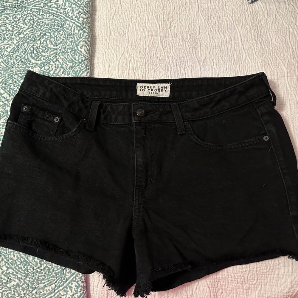 Derek Lam 10 Crosby Black jean shorts